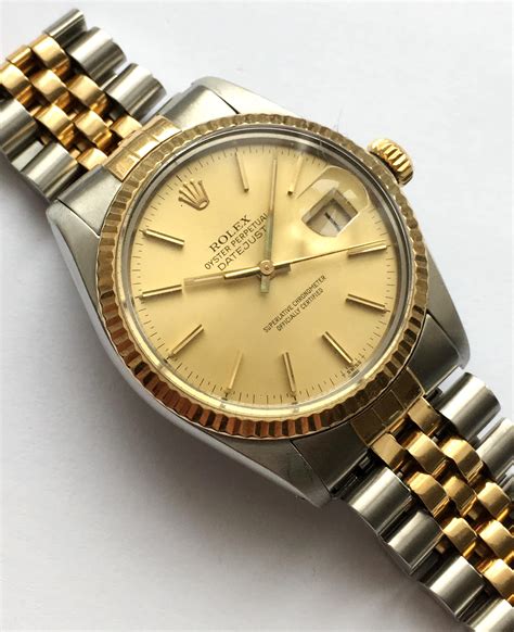 rolex datejust 16013 gold & steel